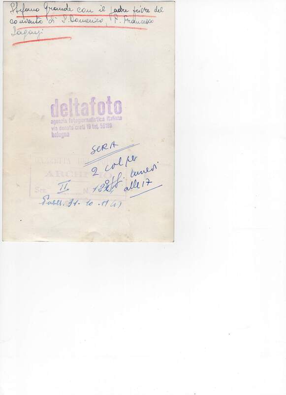 Stefano Grande con il padre priore del convento di San Domenico, P. Francesco Lagasgi (?)