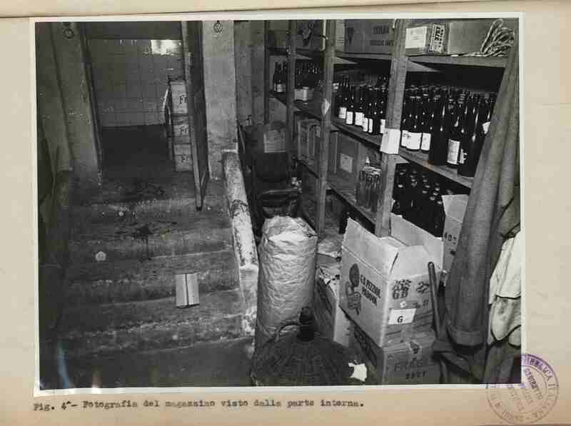 Il magazzino del bar teatro del delitto