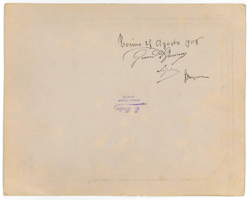 Torino 29 agosto 1908 Geom. L. Fusinaz 