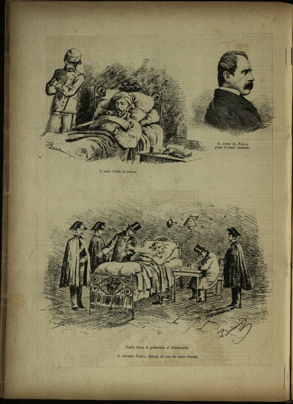 Immagini del conte Faella: un ritratto giovanile e due "schizzi dal vero" in detenzione