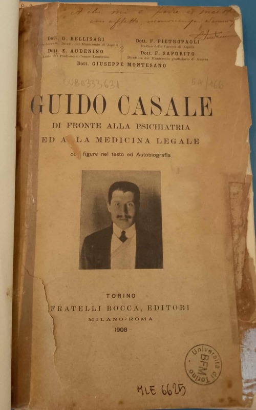 Copertina del volume *Guido Casale di fronte alla psichiatria ed alla medicina legale"