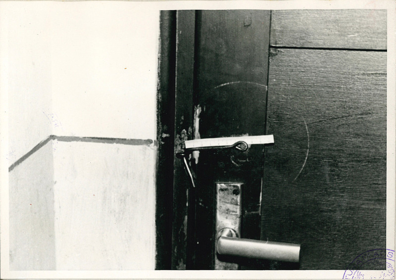 Particolare del gancio di chiusura della porta del gabinetto nell’abitazione della famiglia Perseghin-Birro