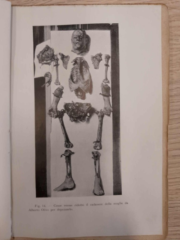 I reperti cadaverici di Ernestina Beccaro, moglie di Alberto Olivo