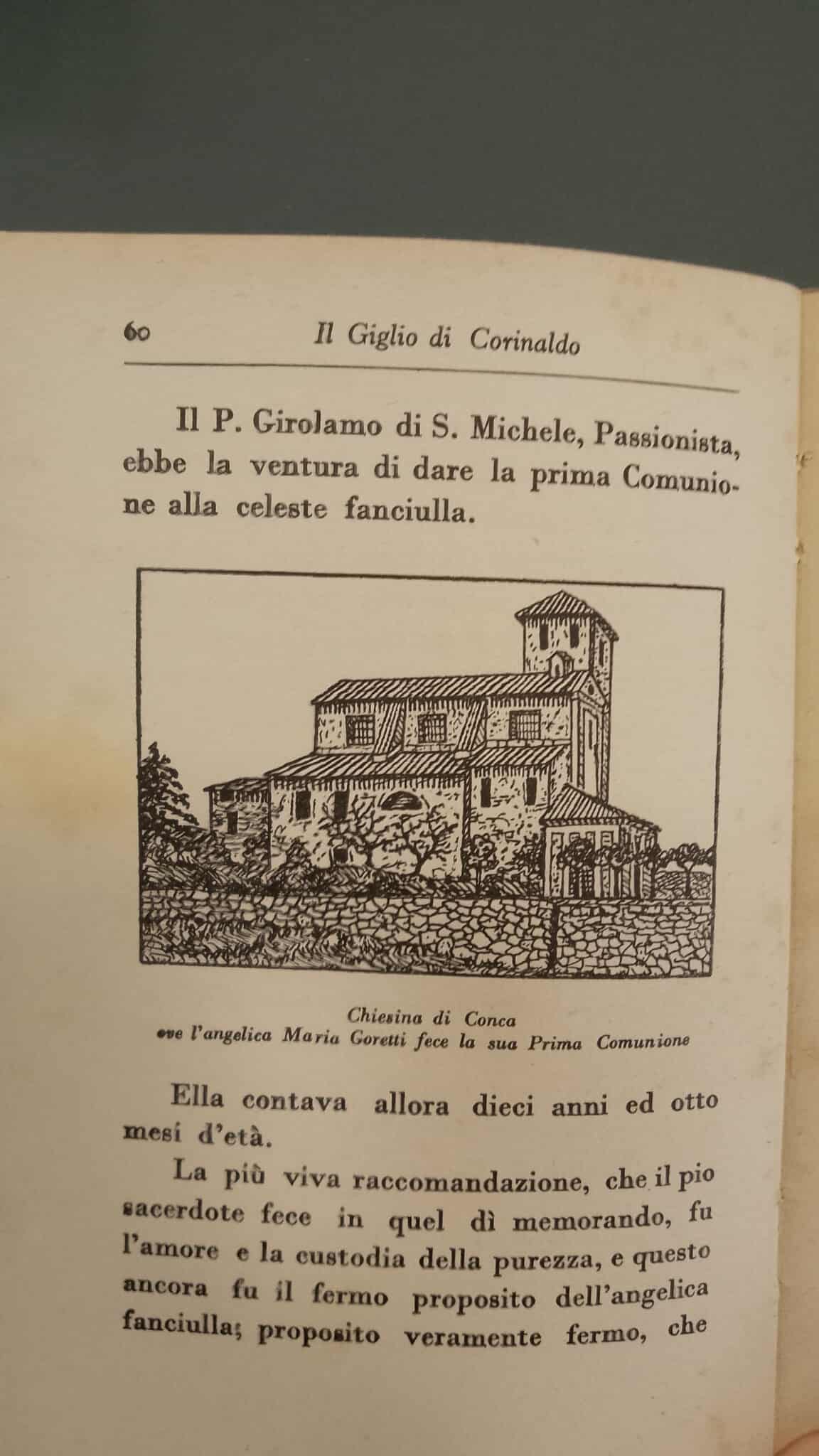 Chiesa di Conca, sede della prima comunione di Maria Goretti