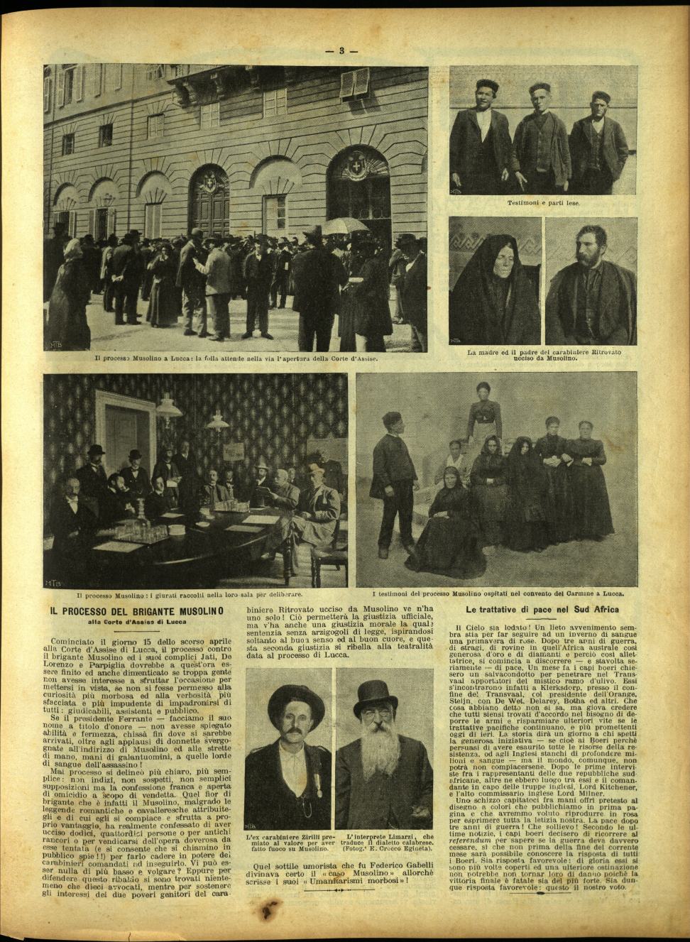 Scene e personaggi del processo Musolino