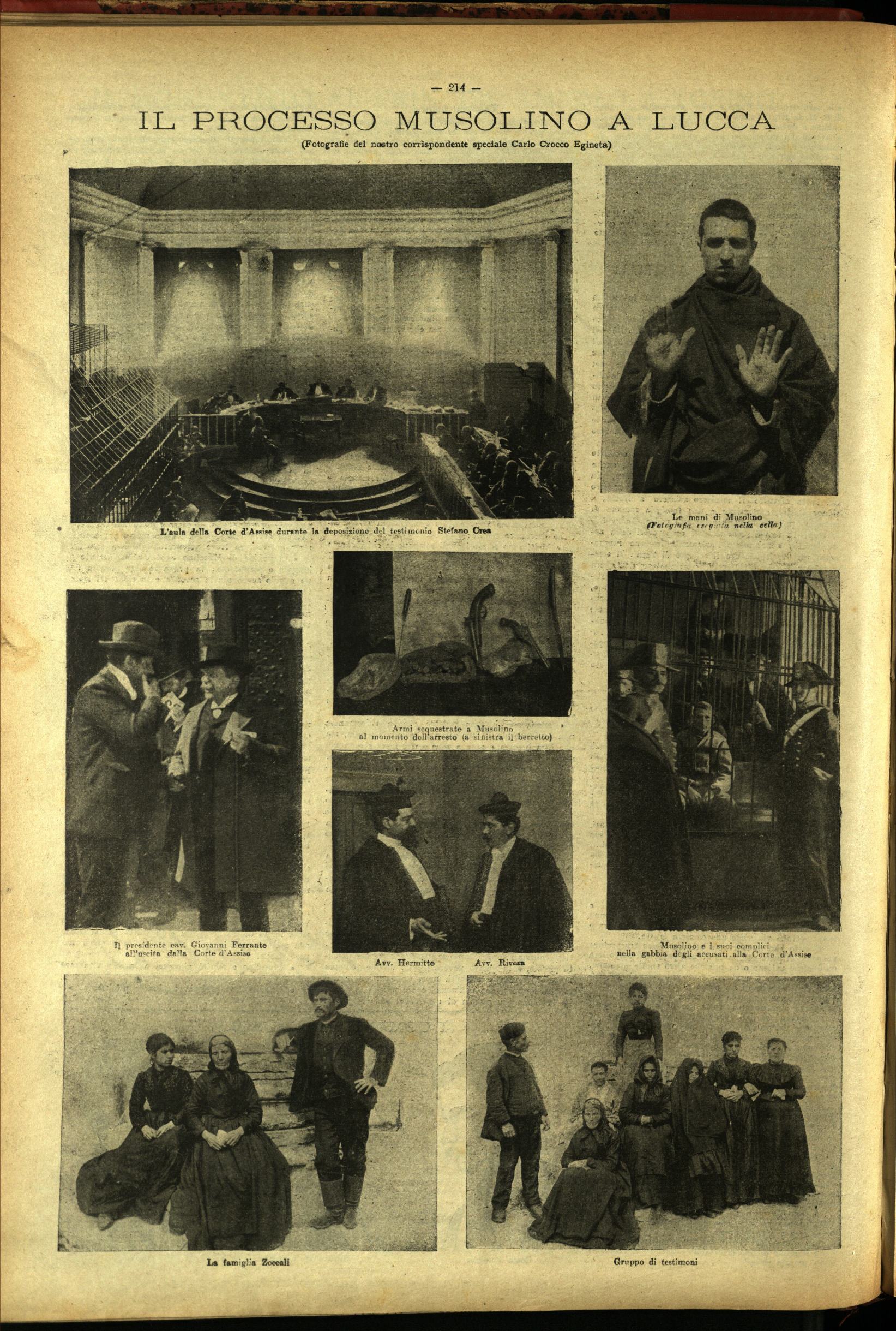 Scene e figure del processo Musolino a Lucca