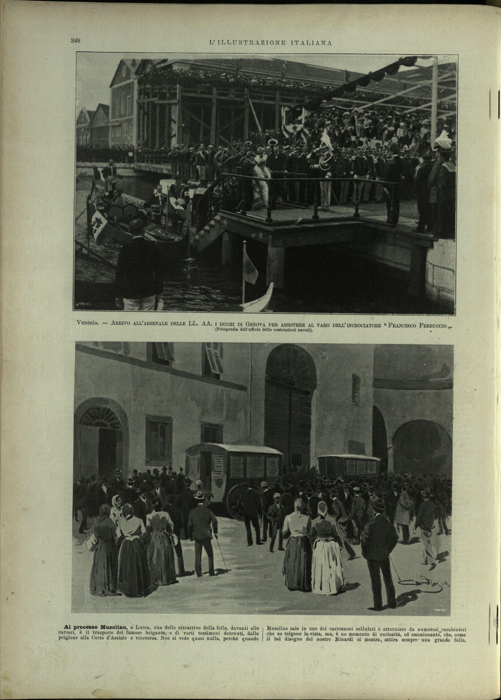 Traduzione di Musolino e di alcuni testimoni detenuti dal carcere alla Corte d'assise di Lucca