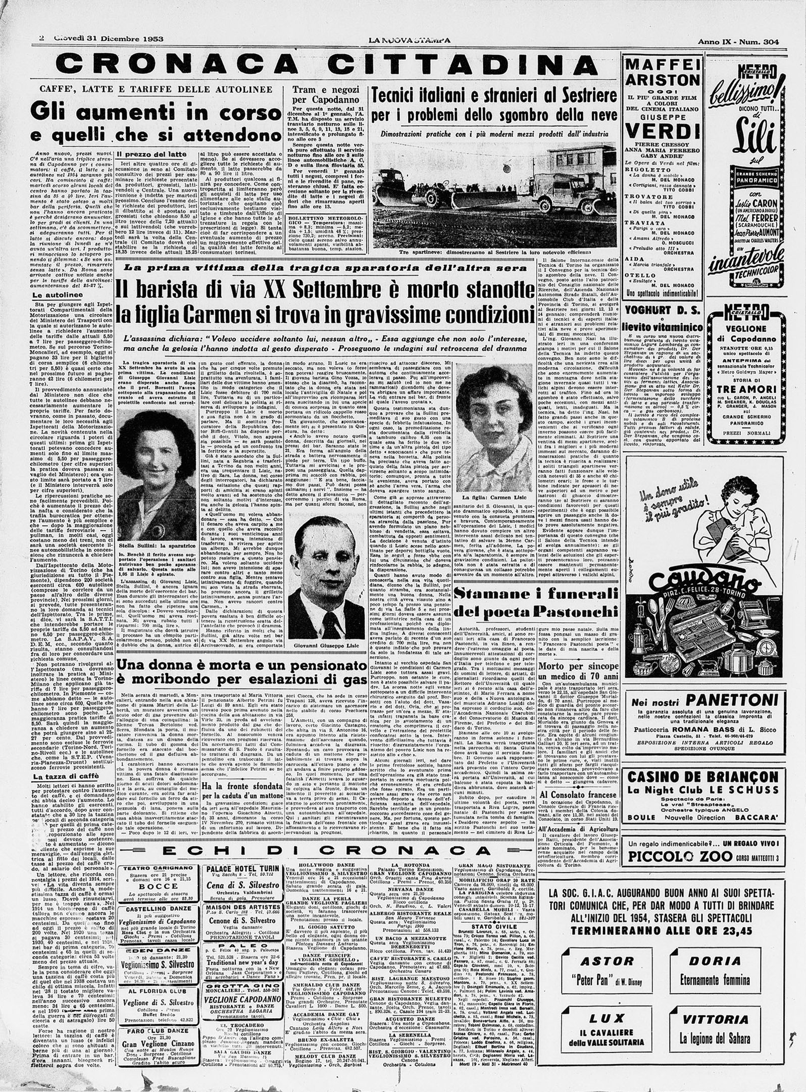 Il barista di via XX Settembre è morto stanotte, la figlia Carmen si trova in gravissime condizioni