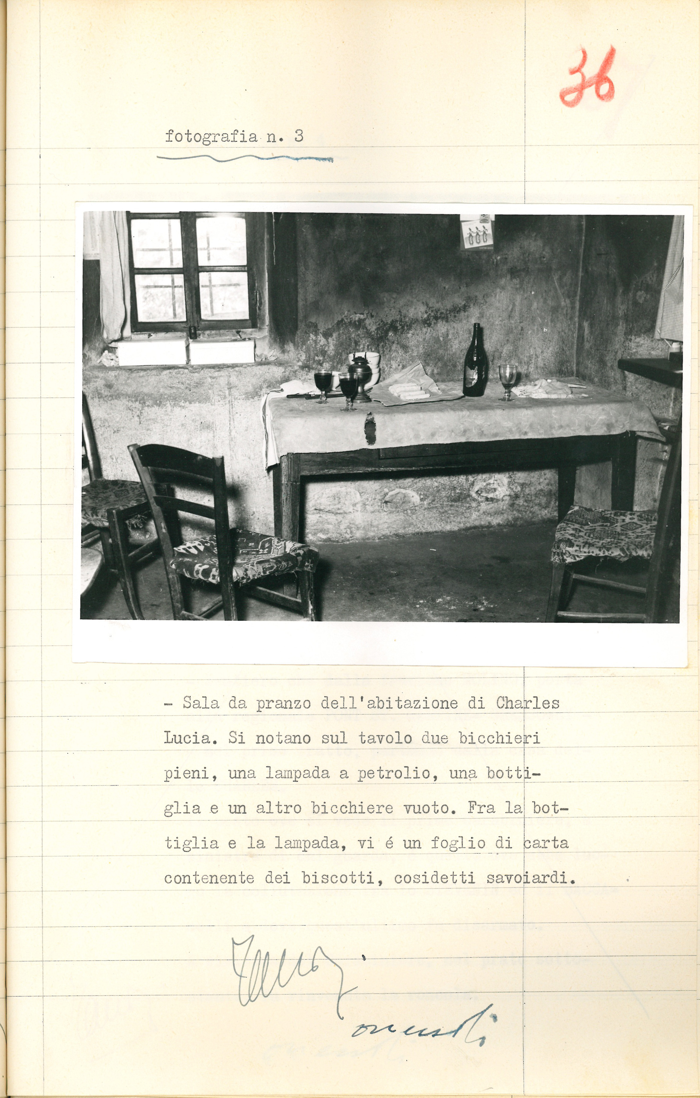 La sala da pranzo dell'abitazione di Lucia Charles