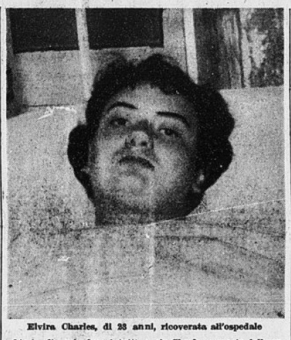 Elvira Charles in ospedale