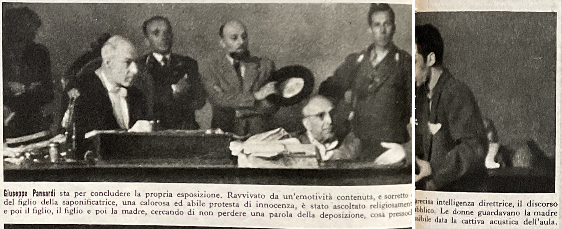Giuseppe Pansardi durante la deposizione
