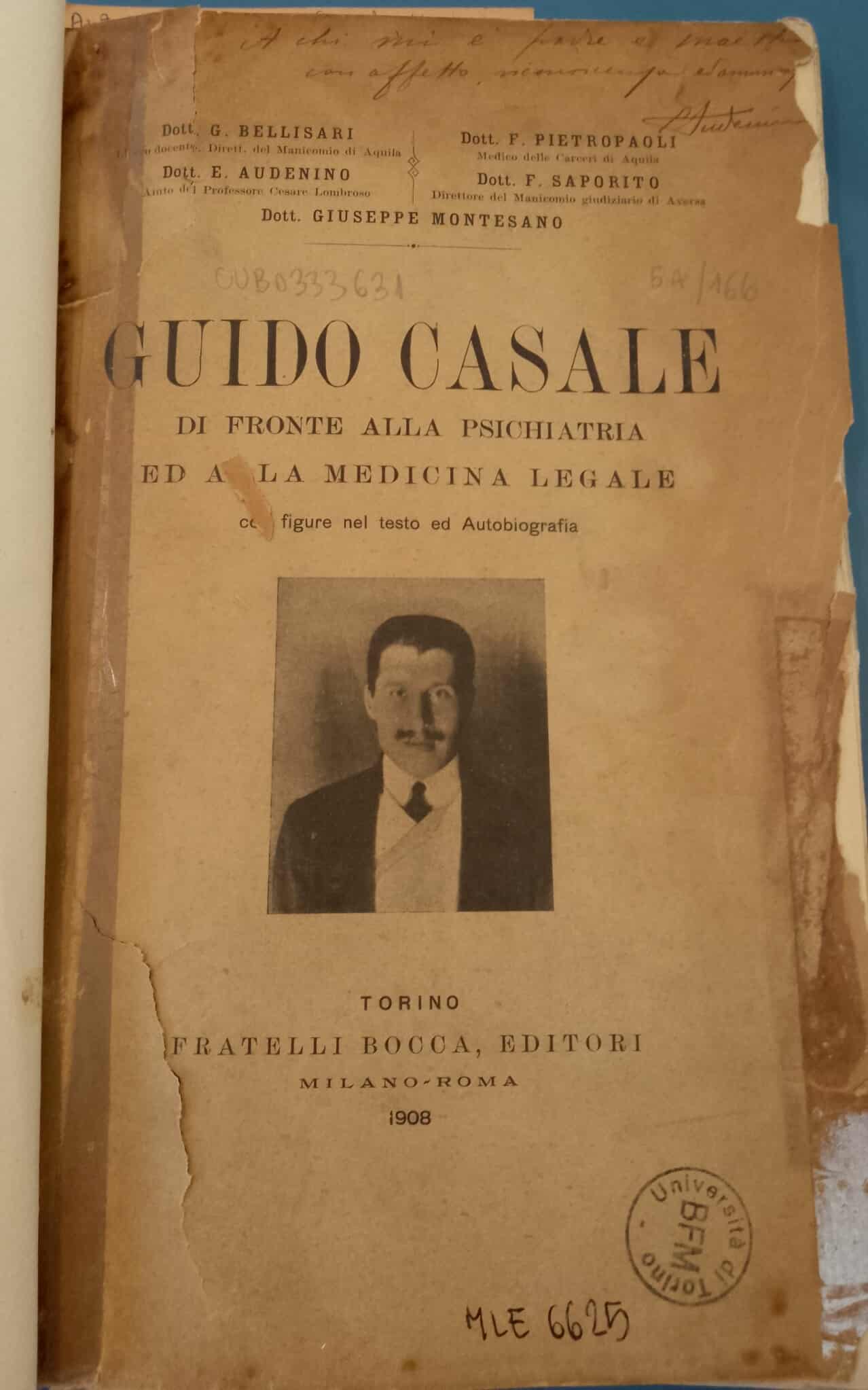Copertina del volume *Guido Casale di fronte alla psichiatria ed alla medicina legale
