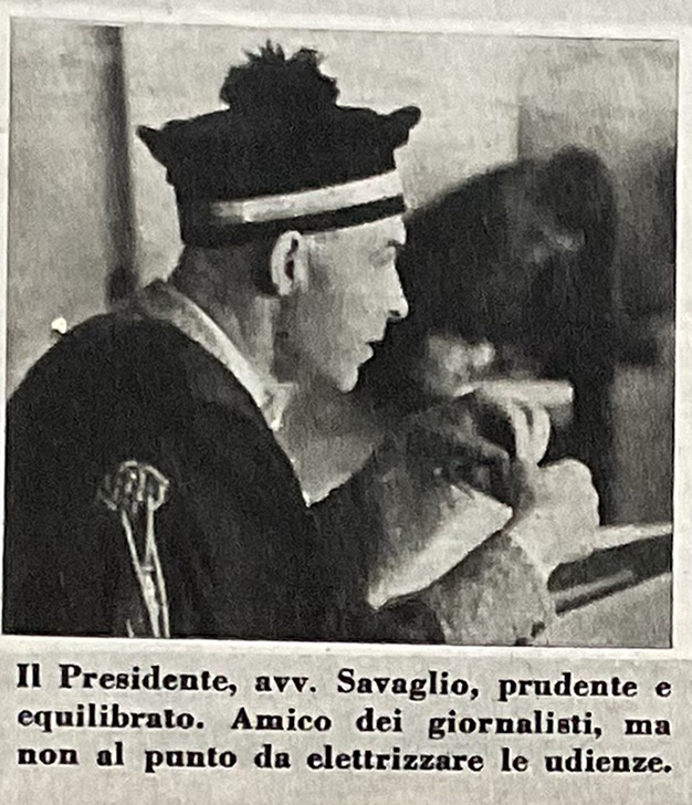 Il presidente Umile Savaglio al processo