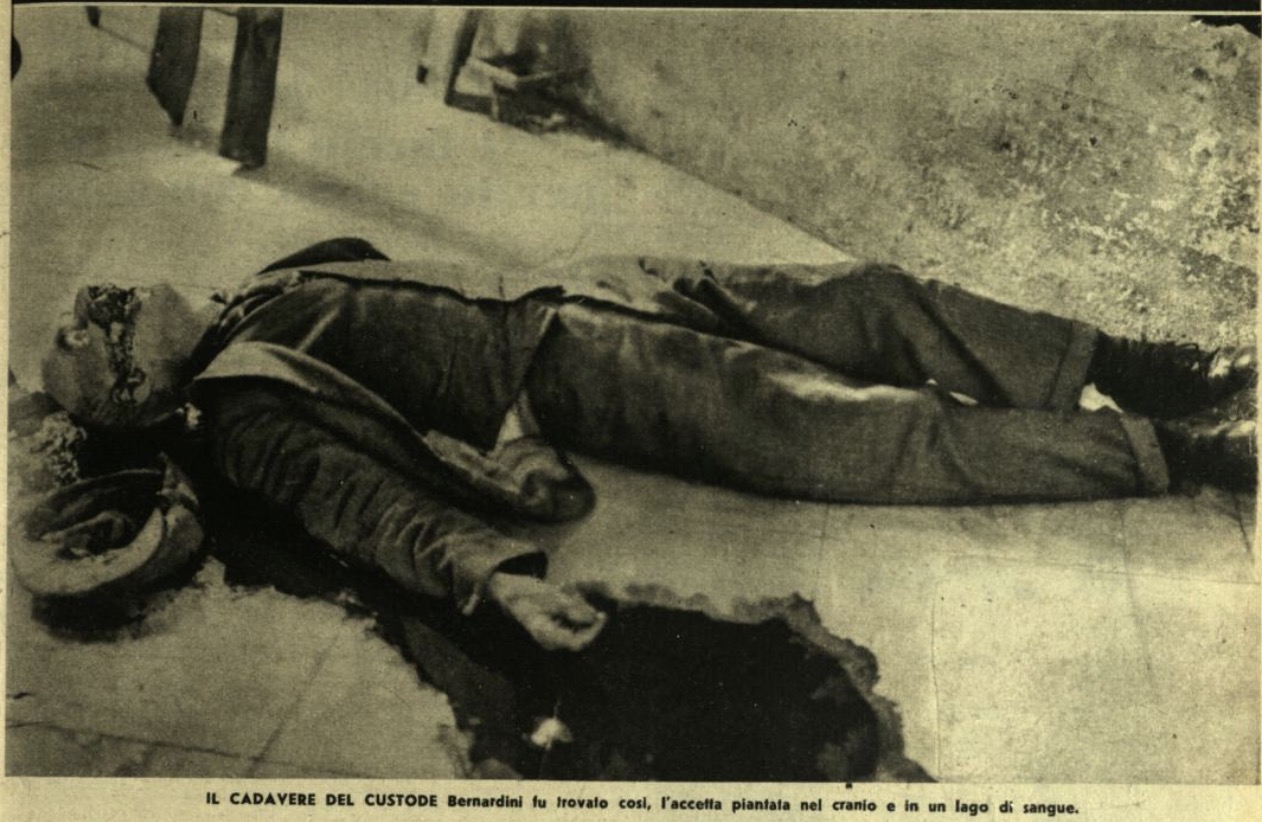 Il cadavere del custode Giouseppe Bernardini