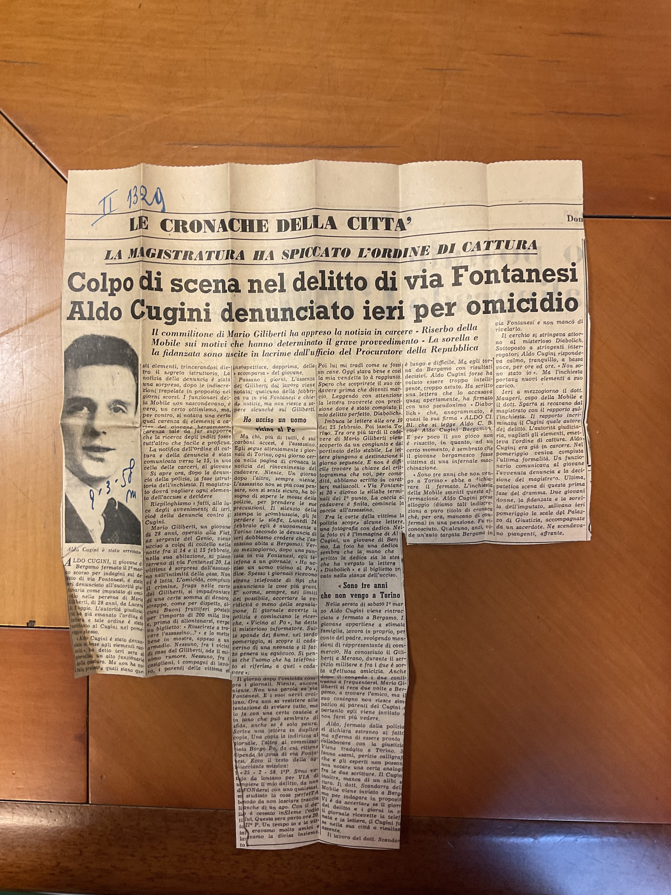 Colpo di scena nel delitto di via Fontanesi Aldo Cugini denunciato ieri per omicidio