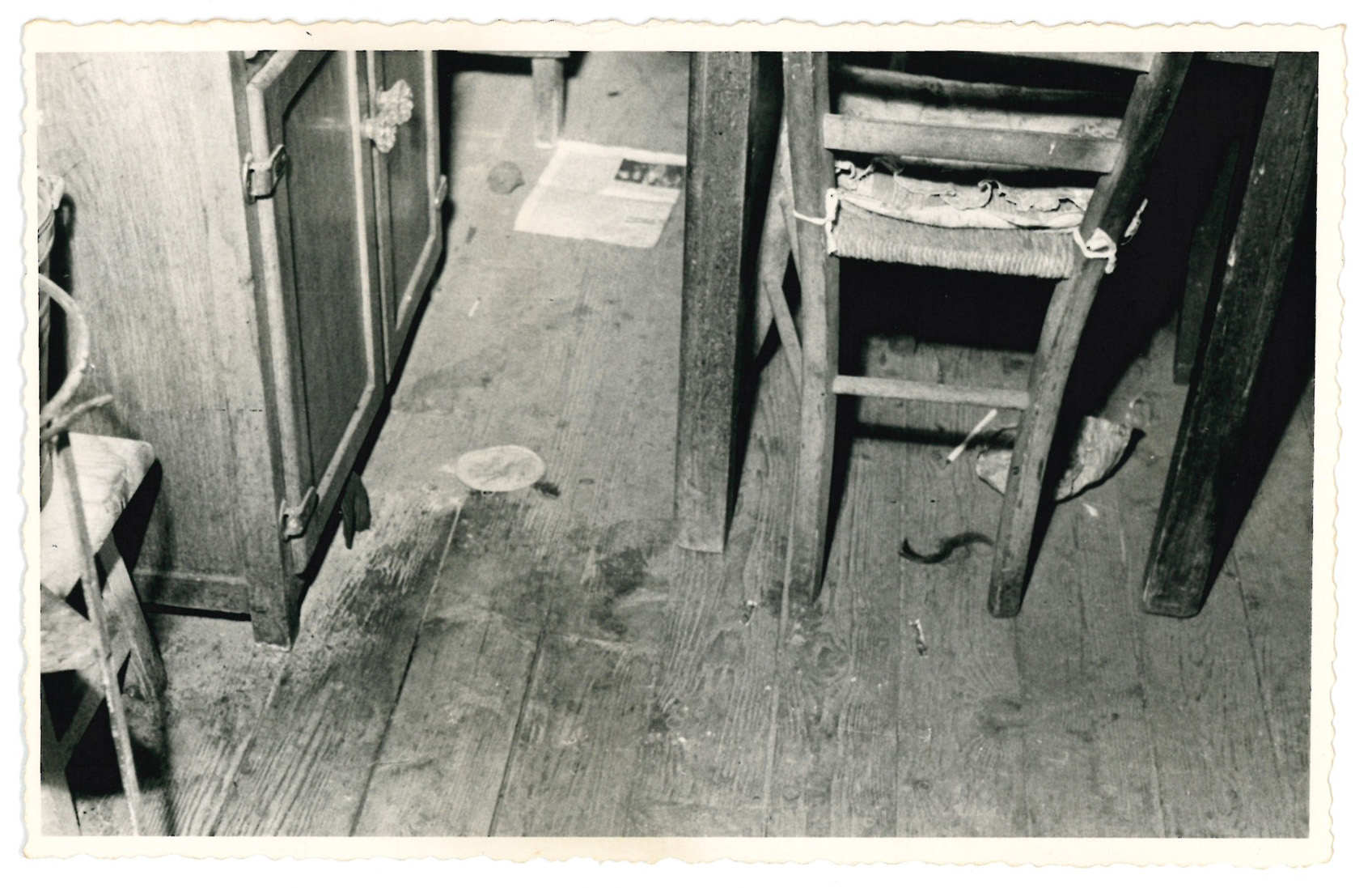 Dettaglio della cucina di Angela Romele dove si è svolto il crimine