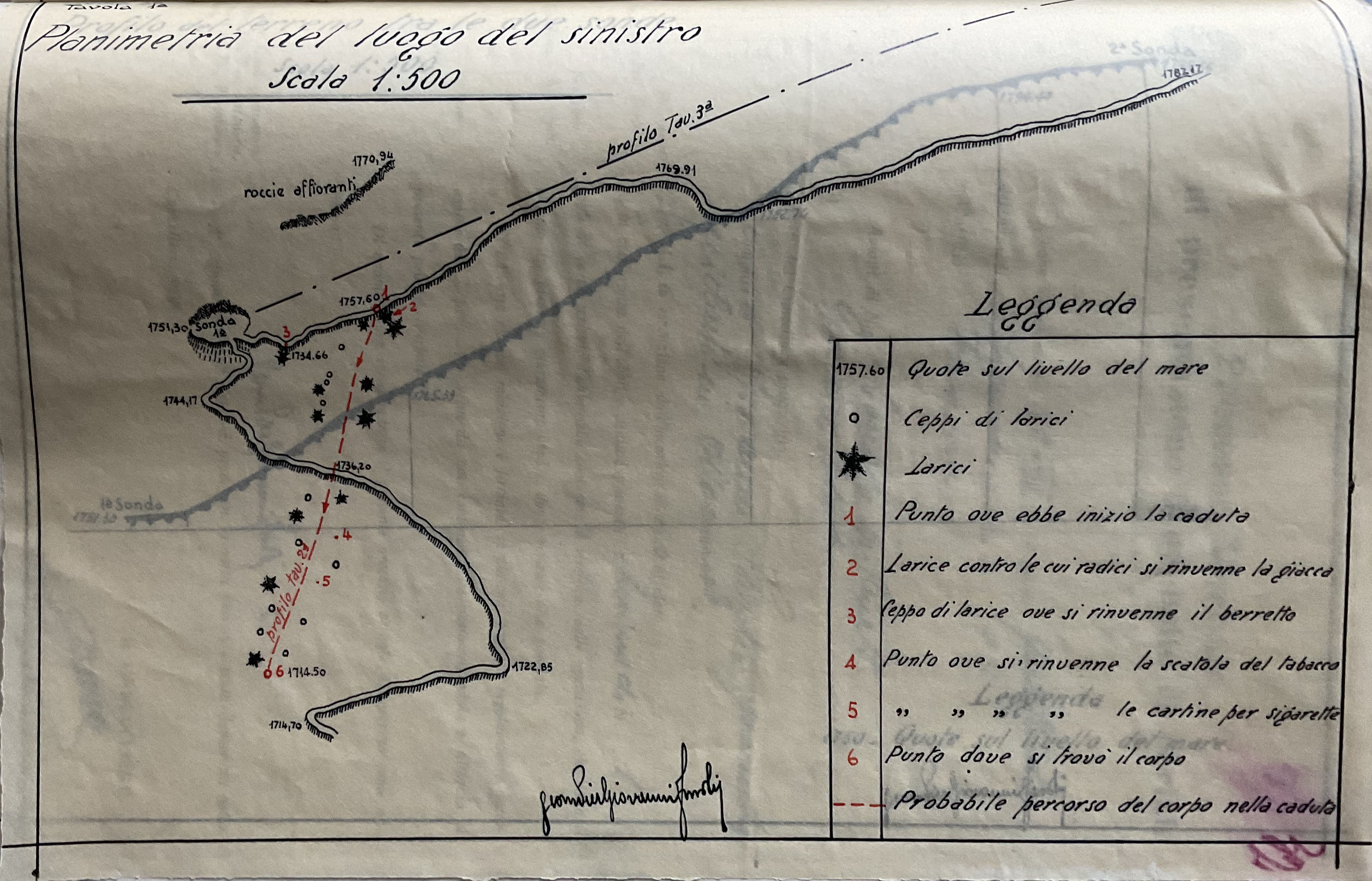 Planimetria del luogo del sinistro