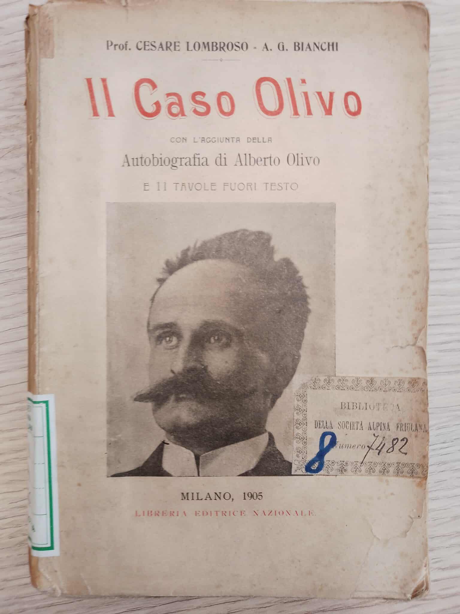 Copertina de *Il caso Olivo* [sic!] di Cesare Lombroso e Augusto Guido Bianchi