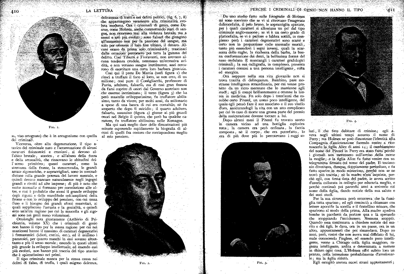 Ritratti di alcuni criminali che non presentano il tipo fisico esteriore postulato dalle teorie dell'antropologia criminale lombrosiana