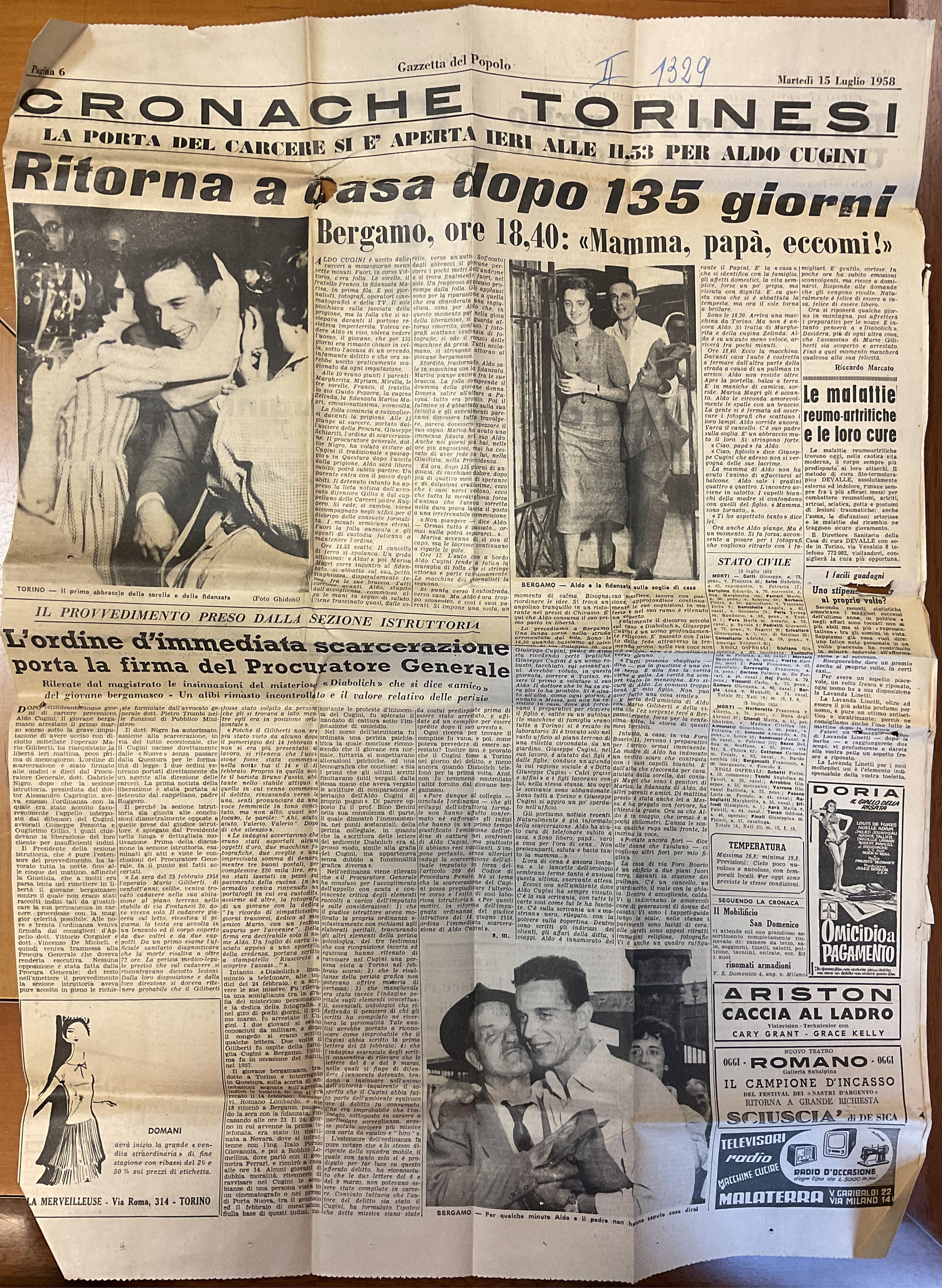 Ritorna a casa dopo 135 giorni