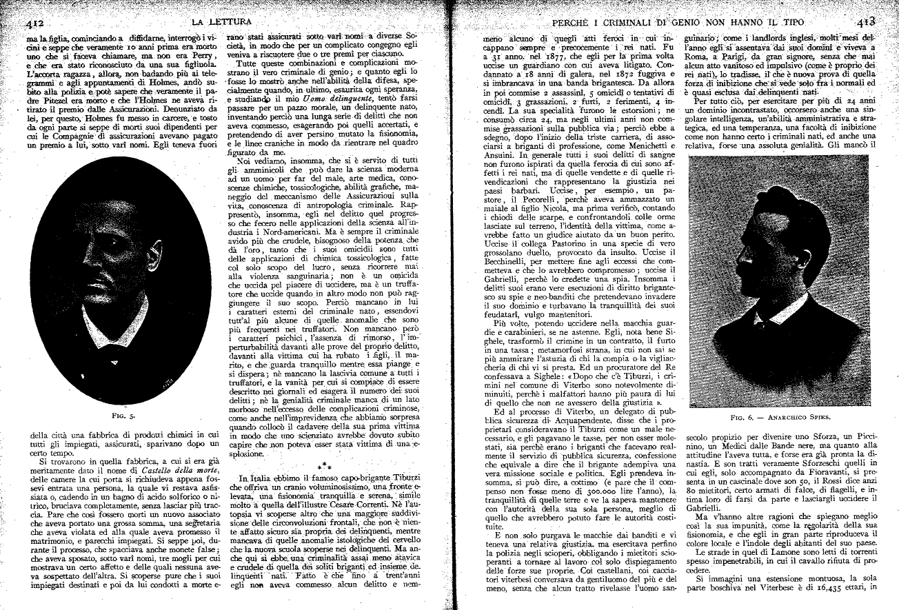 Ritratti di alcuni criminali che non presentano il tipo fisico esteriore postulato dalle teorie dell'antropologia criminale lombrosiana