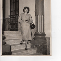 La moglie di Nadir Chiabodo, Nicole Pouly, esce dal palazzo di Giustizia durante il processo d'appello