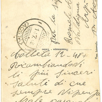 Cartolina postale indirizzata a Angela Romele da Pasquale Procopio