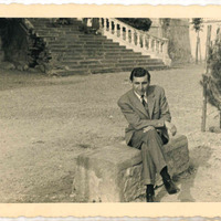 Achille Bruzzone (?) in una fotografia dei primi anni Cinquanta