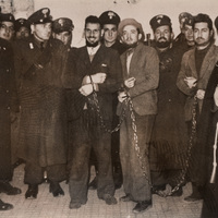 I responsabili della “strage di Villarbasse”, Giovanni Puleo, Francesco La Barbera e Giovanni D’Ignoti fotografati prima della fucilazione alle Basse di Stura (TO)