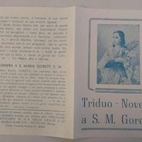 Foglietto liturgico per un triduo o una novena a Santa Maria Goretti