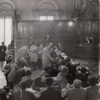 Una visione d’insieme dell’aula del processo Fort