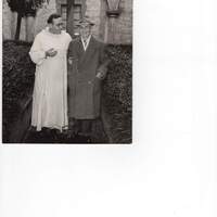 Stefano Grande con il padre priore del convento di San Domenico